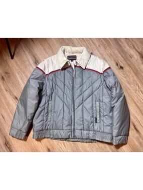 Vintage Current Seen Puffer Jacket & Vest Gray Beige Zip-Off Sleeves XL Korea